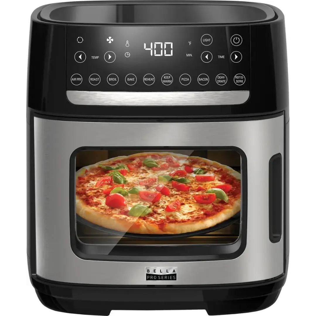Bella PRO 12.6 Quart Digital Air Fryer Pizza Oven with Rotisserie, Stainless Steel
