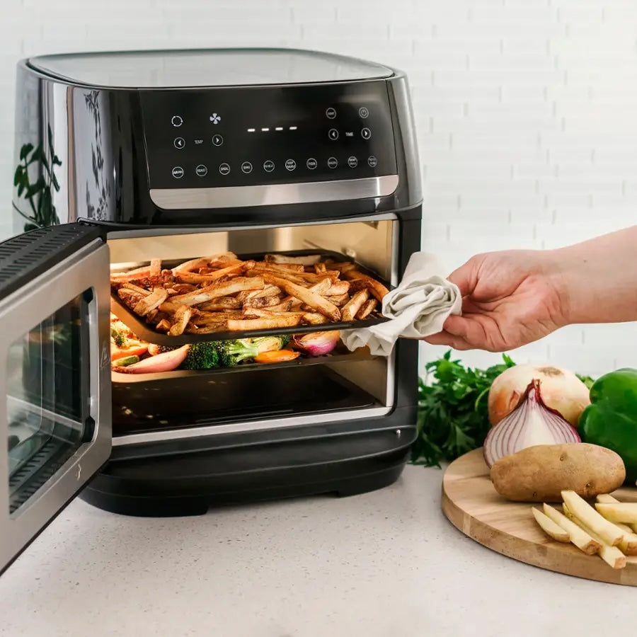 Bella PRO 12.6 Quart Digital Air Fryer Pizza Oven with Rotisserie, Stainless Steel