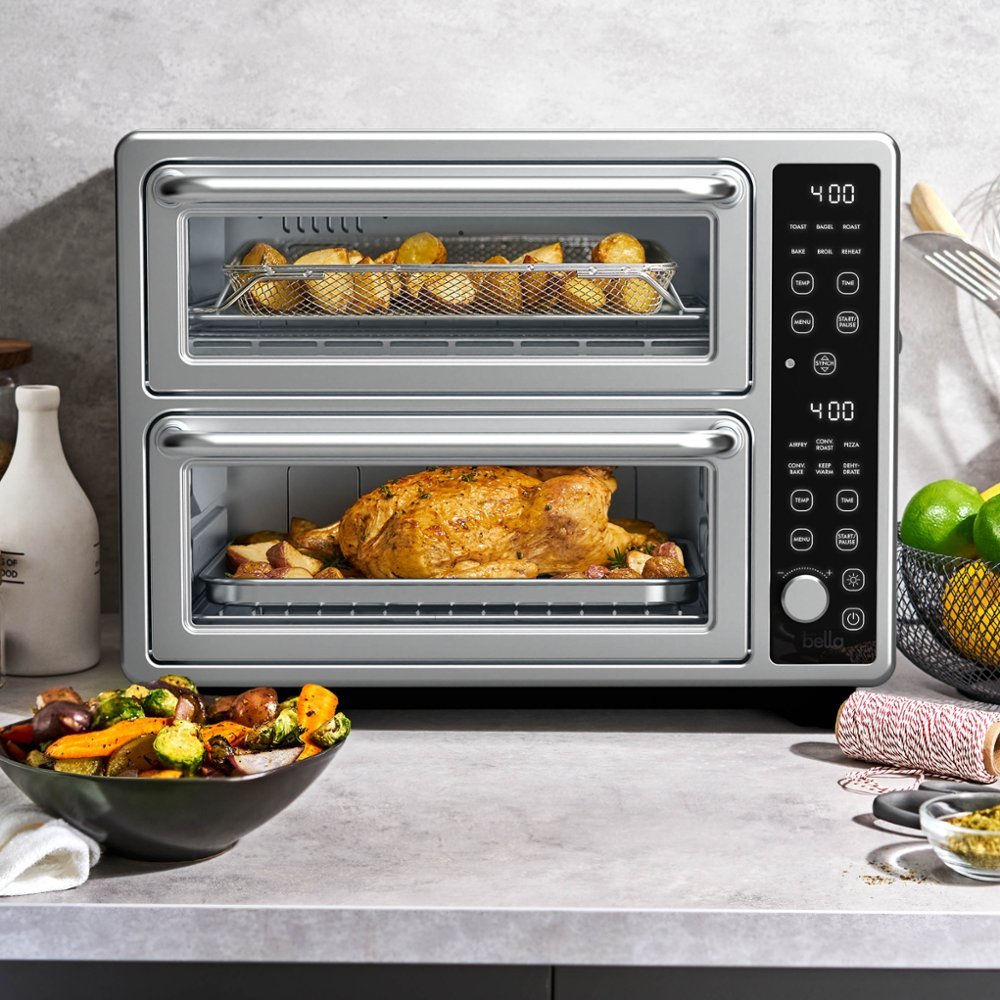 Bella PRO DoubleUp Oven with Probe Thermometer, Stainless Steel
