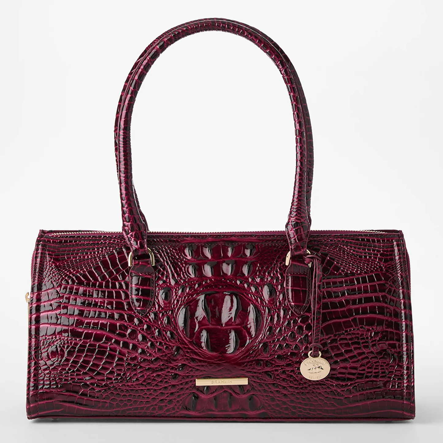 Brahmin Melbourne Collection Sophia Satchel, Cherry Lacquer