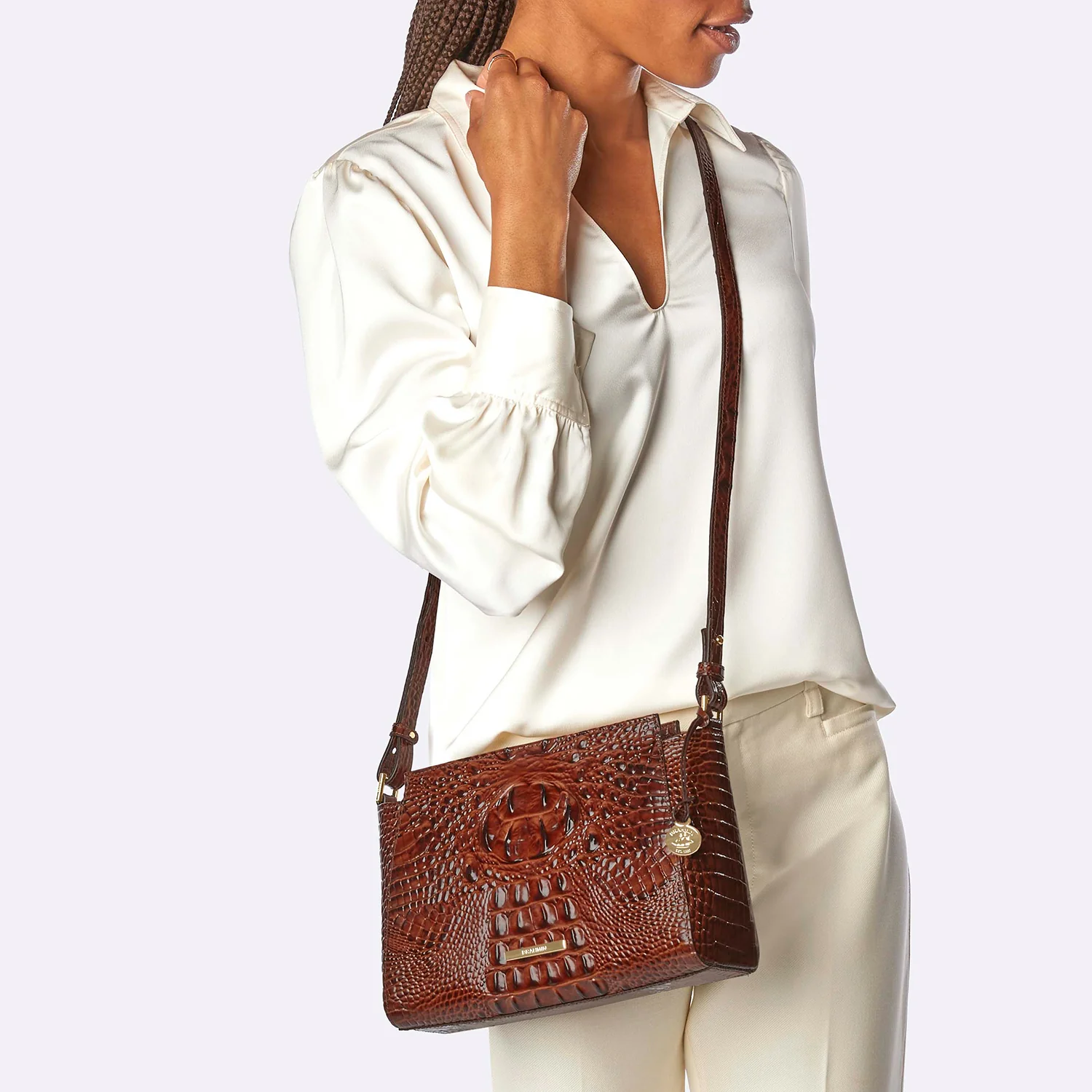 Brahmin Melbourne Collection Hillary Crossbody, Heroic Purple