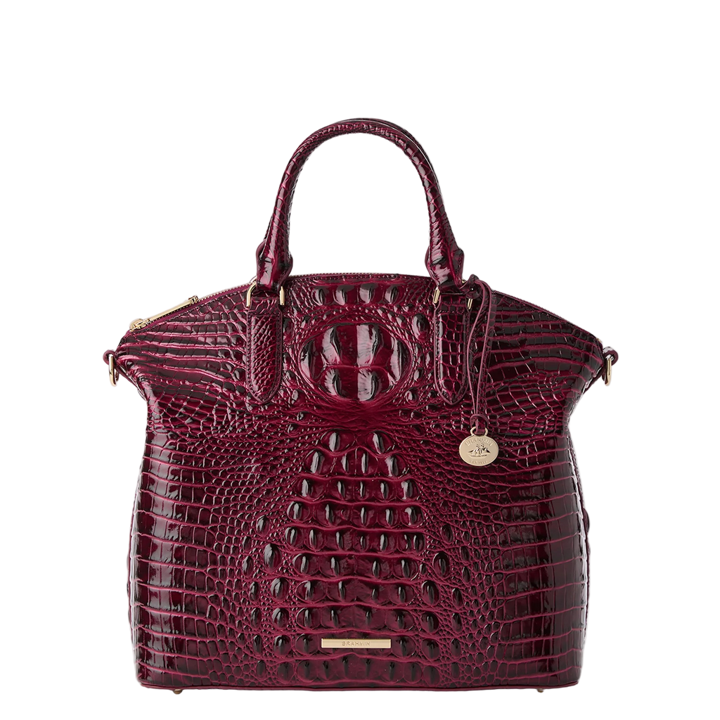 Brahmin Melbourne Collection Large Duxbury Satchel, Cherry Lacquer