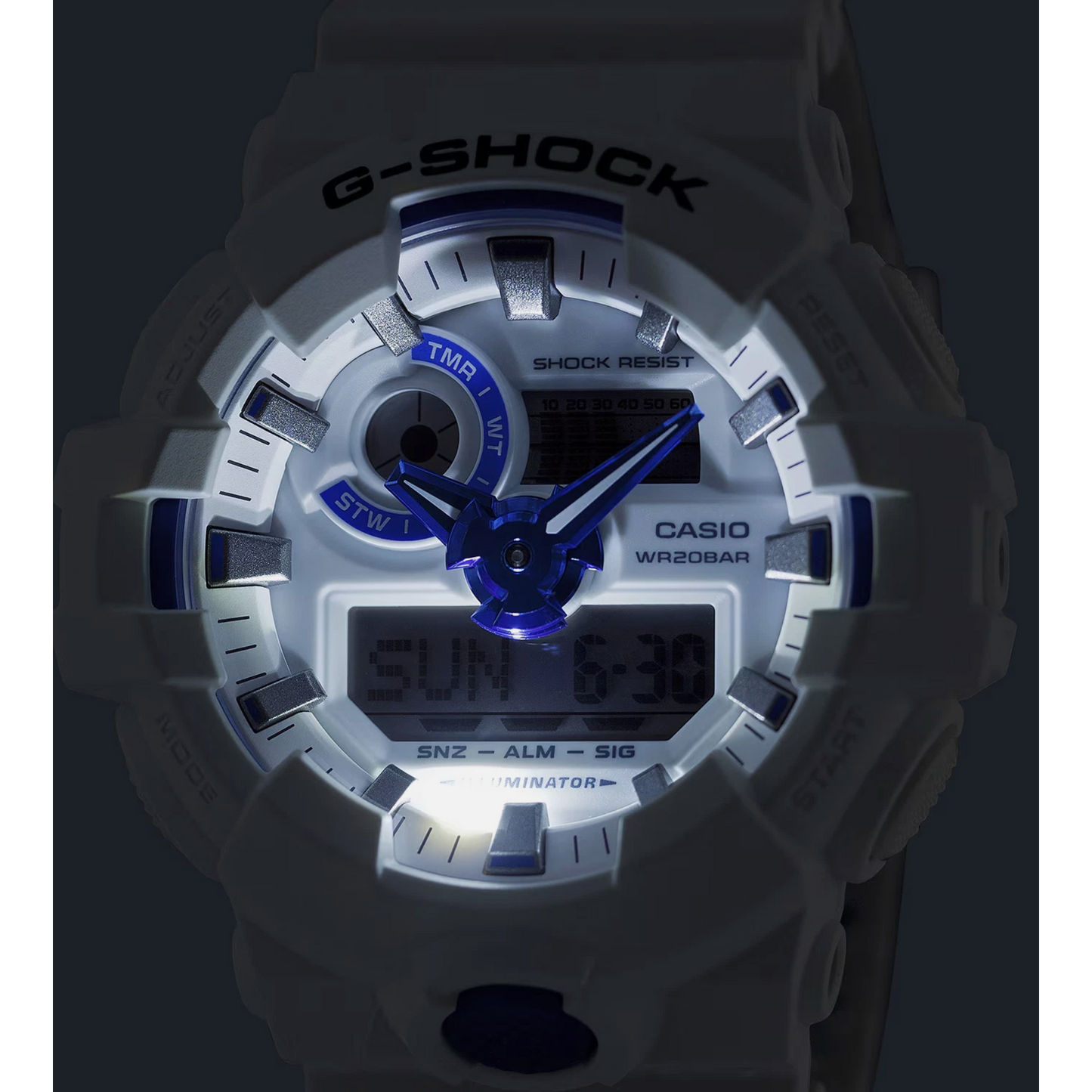 G-Shock - Ana-Digi GA700 Series, White and Blue
