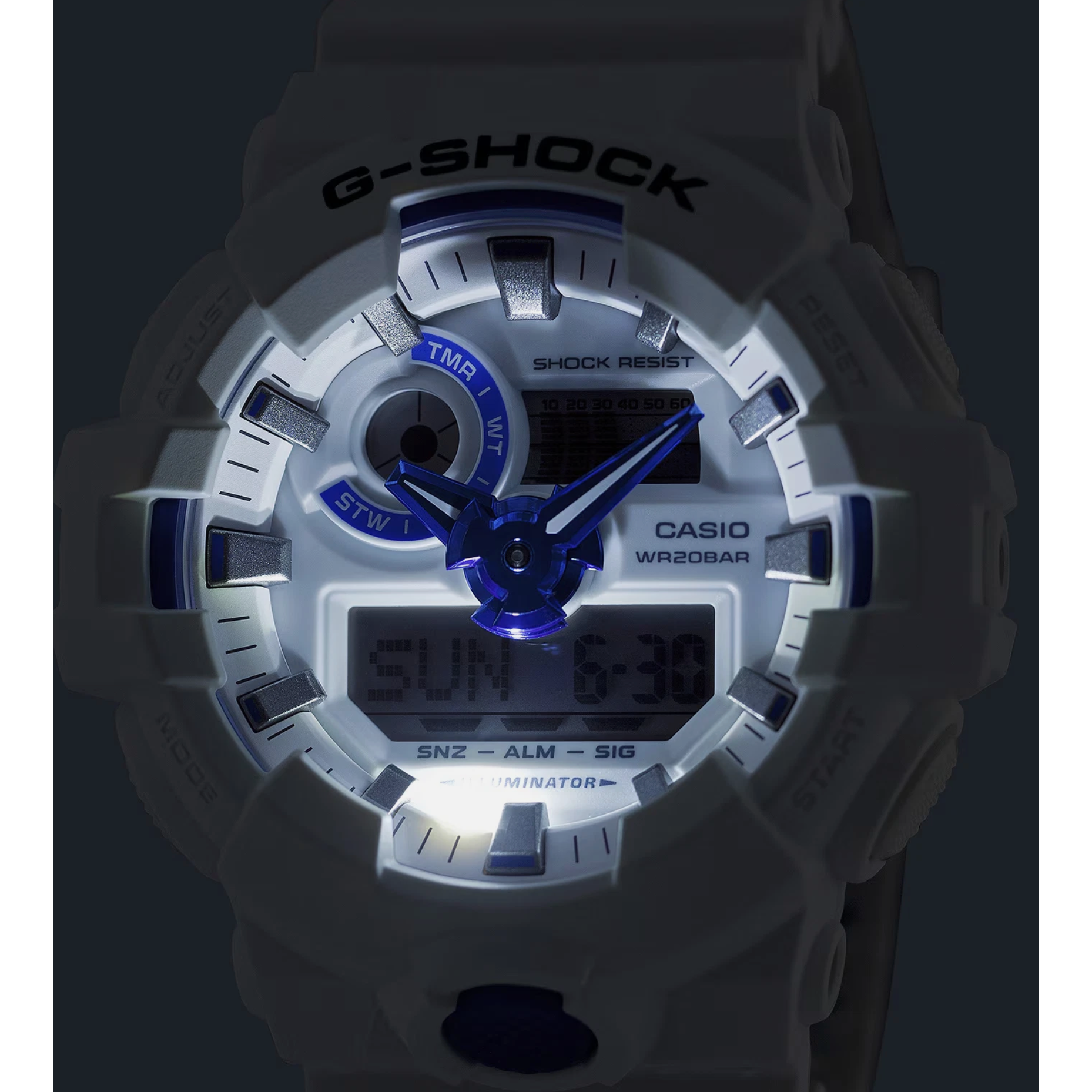 G-Shock - Ana-Digi GA700 Series, White and Blue