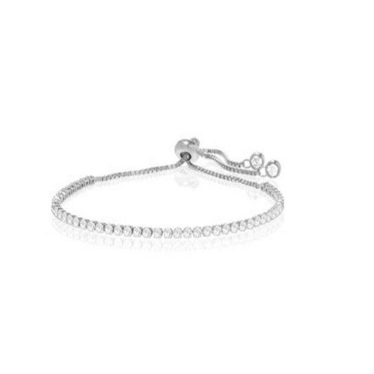 Sterling Silver CZ Slider Bracelet