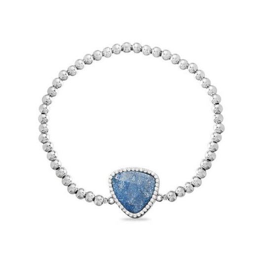 Sterling Silver CZ & Stone Bracelet