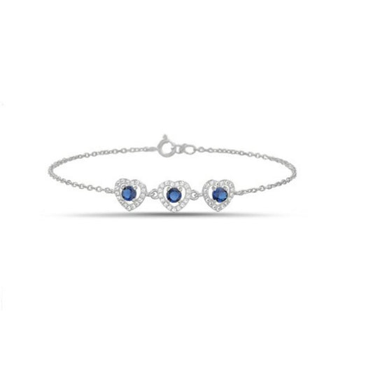 Sterling Silver Heart Charm Bracelet