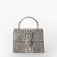 Brahmin Melbourne Collection Small Hallie Satchel, Chrome