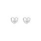 Small Heart Earrings, White